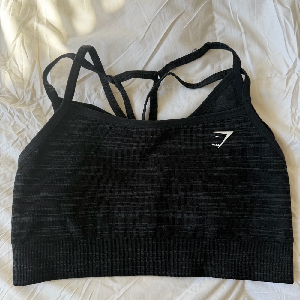 Gymshark Adapt Marl Seamless Sports Bra-Black